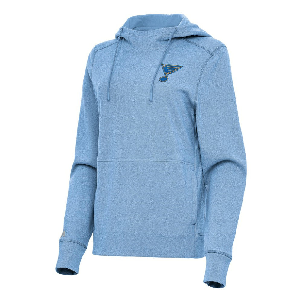 NHL St. Louis Blues Antigua Women's Justice Pullover Hoodie - Heather Blue