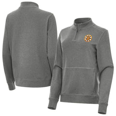 NHL Boston Bruins Antigua Women's Crush Quarter-Zip Pullover - Heather Black