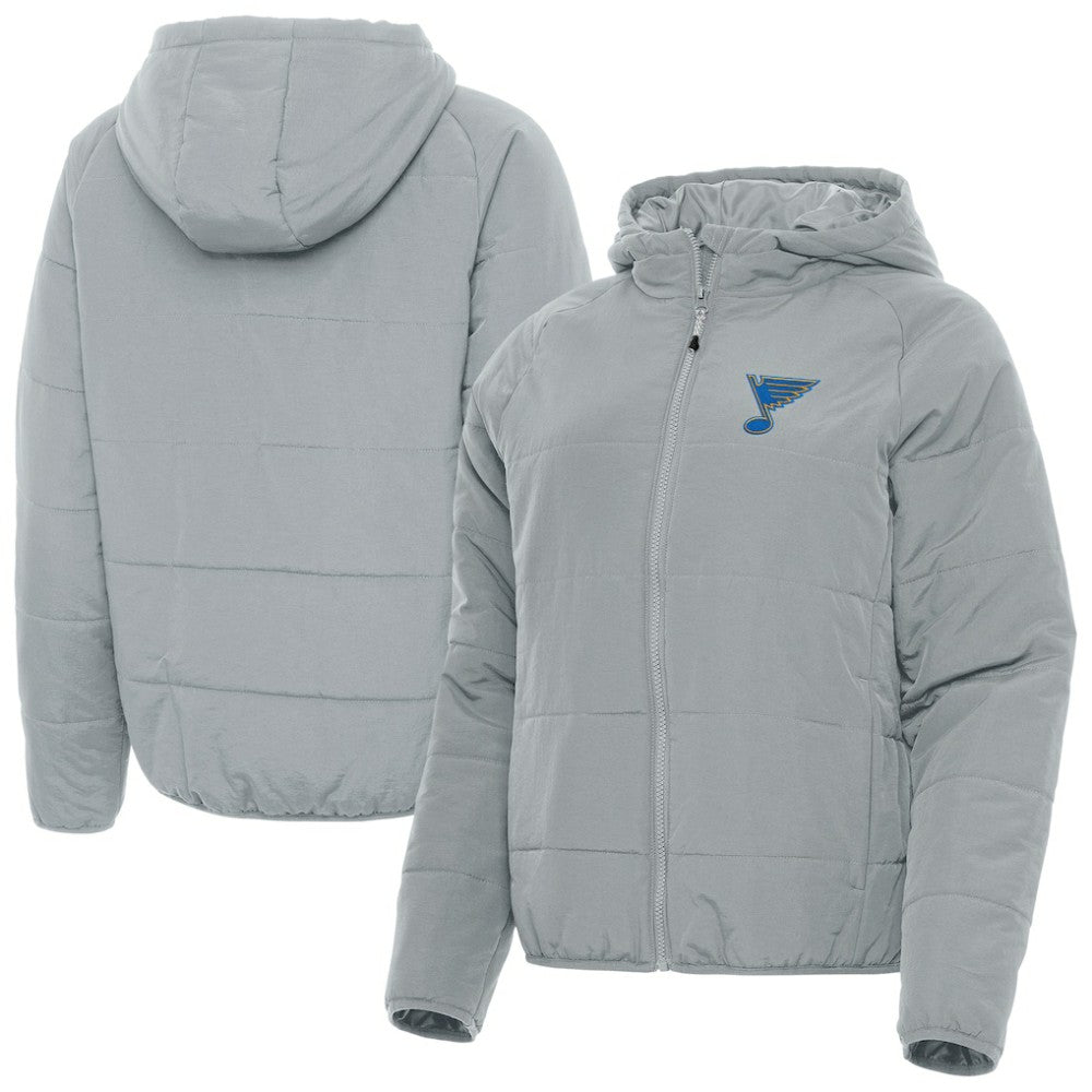 NHL St. Louis Blues Antigua Women's Raglan Universe Full-Zip Hooded Jacket - Gray