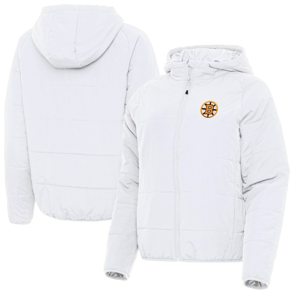 NHL Boston Bruins Antigua Women's Raglan Universe Full-Zip Hooded Jacket - White