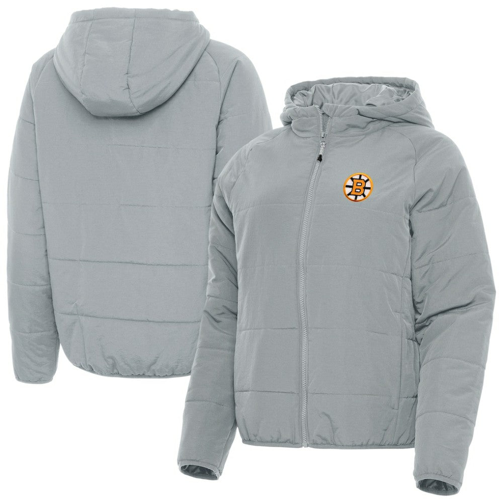 NHL Boston Bruins Antigua Women's Raglan Universe Full-Zip Hooded Jacket - Gray
