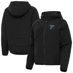 NHL St. Louis Blues Antigua Women's Raglan Universe Full-Zip Hooded Jacket - Black