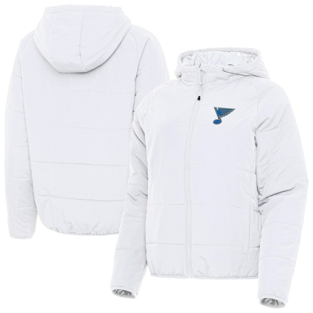 NHL St. Louis Blues Antigua Women's Raglan Universe Full-Zip Hooded Jacket - White
