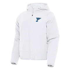 NHL St. Louis Blues Antigua Women's Raglan Universe Full-Zip Hooded Jacket - White
