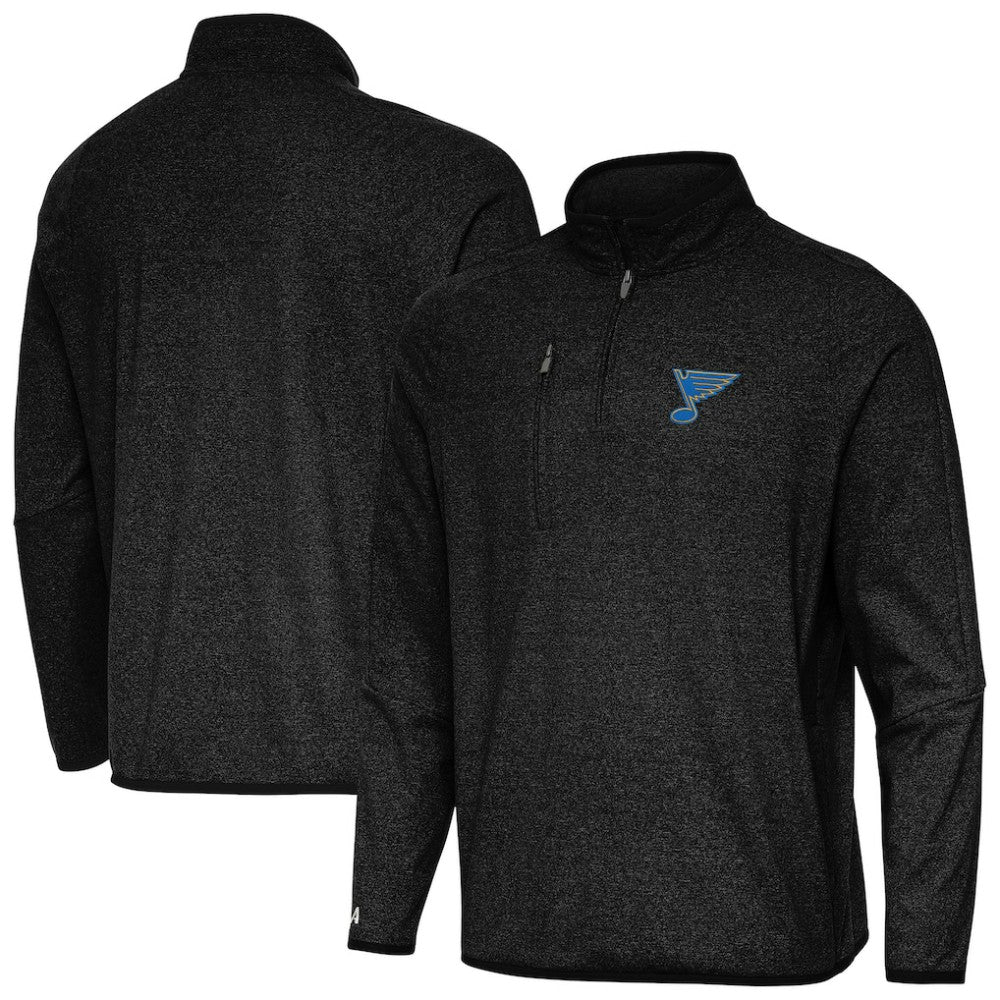 NHL St. Louis Blues Antigua Certain Tri-Blend Quarter-Zip Top - Heather Black