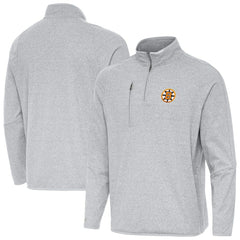 NHL Boston Bruins Antigua Certain Tri-Blend Quarter-Zip Top - Heather Gray