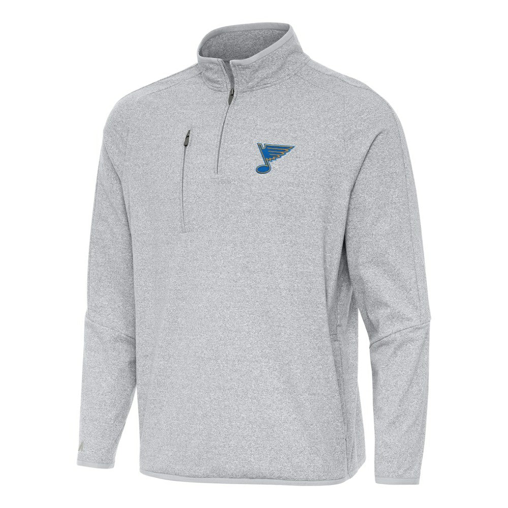 NHL St. Louis Blues Antigua Certain Tri-Blend Quarter-Zip Top - Heather Gray