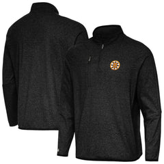 NHL Boston Bruins Antigua Certain Tri-Blend Quarter-Zip Top - Heather Black