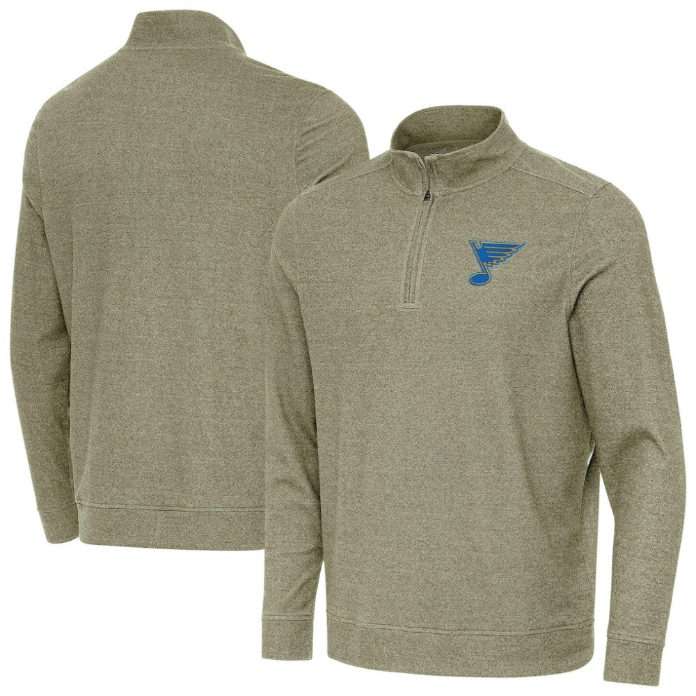 NHL St. Louis Blues Antigua Subtle Quarter-Zip Sweatshirt - Olive