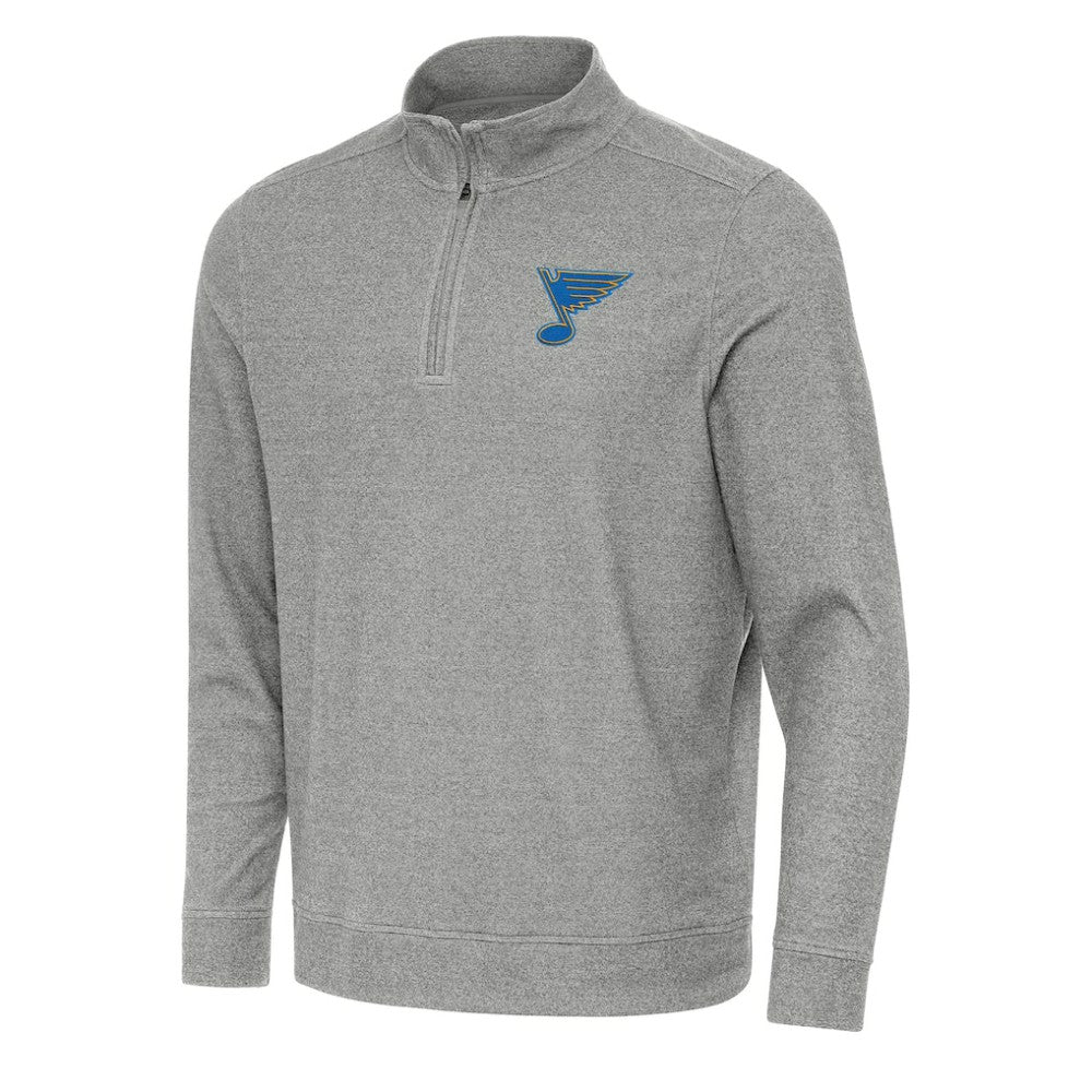 NHL St. Louis Blues Antigua Subtle Quarter-Zip Sweatshirt - Heather Black