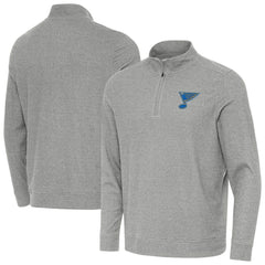 NHL St. Louis Blues Antigua Subtle Quarter-Zip Sweatshirt - Heather Gray