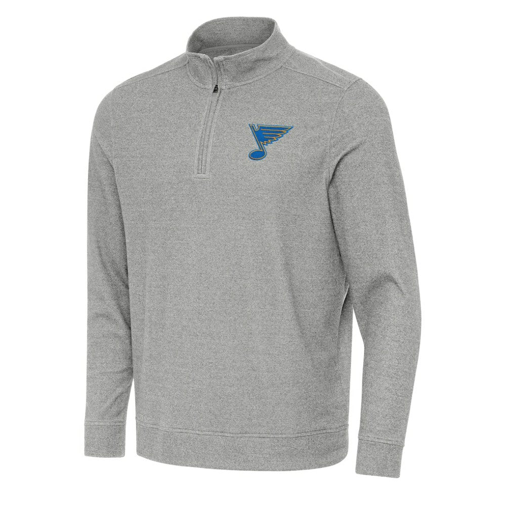 NHL St. Louis Blues Antigua Subtle Quarter-Zip Sweatshirt - Heather Gray