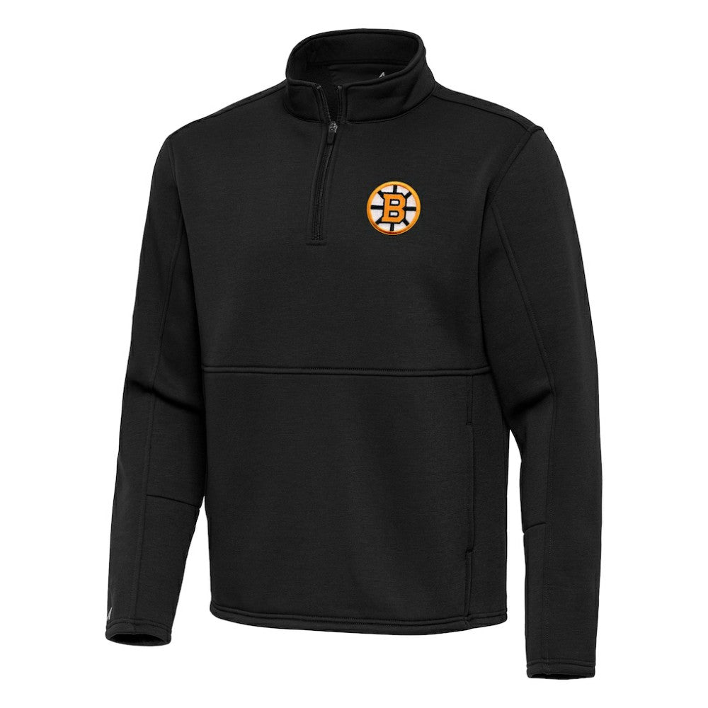 NHL Boston Bruins Antigua Twist Quarter-Zip Pullover Jacket - Black
