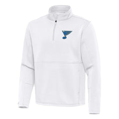 NHL St. Louis Blues Antigua Twist Quarter-Zip Pullover Jacket - White