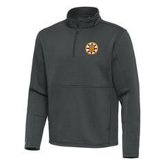 NHL Boston Bruins Antigua Twist Quarter-Zip Pullover Jacket - Pewter