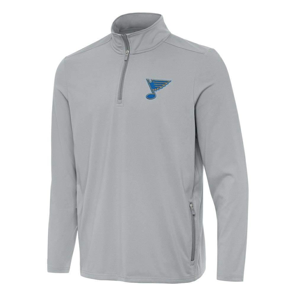 NHL St. Louis Blues Antigua Perilous Quarter-Zip Sweatshirt - Gray