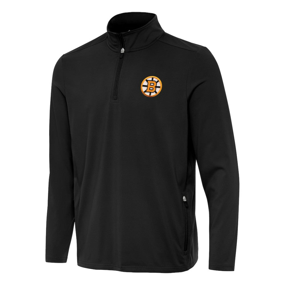 NHL Boston Bruins Antigua Perilous Quarter-Zip Sweatshirt - Black
