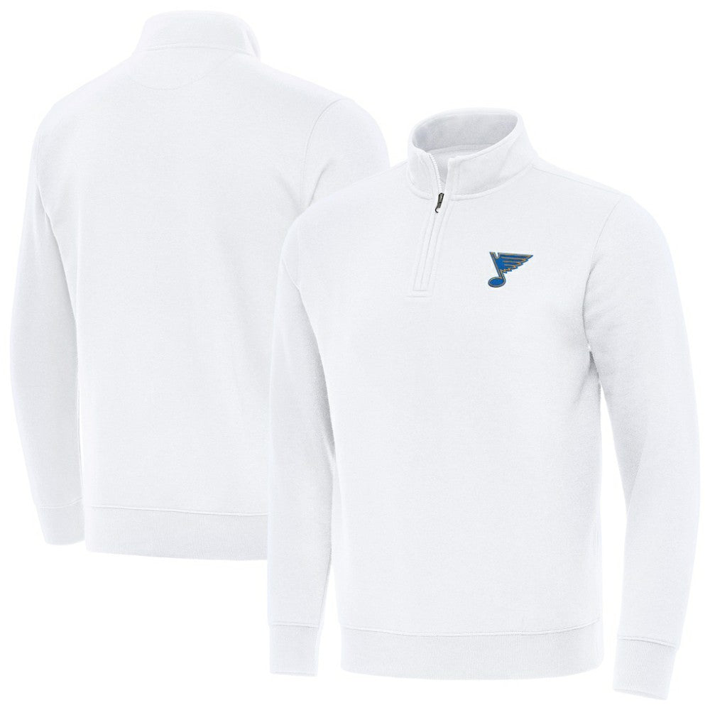 NHL St. Louis Blues Antigua Victory Quarter-Zip Pullover Top - White