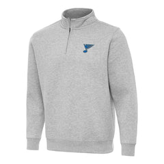 NHL St. Louis Blues Antigua Victory Quarter-Zip Pullover Top - Heather Gray