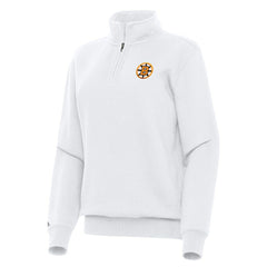 NHL Boston Bruins Antigua Women's Victory Quarter-Zip Pullover Top - White