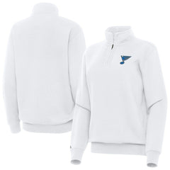 NHL St. Louis Blues Antigua Women's Victory Quarter-Zip Pullover Top - White
