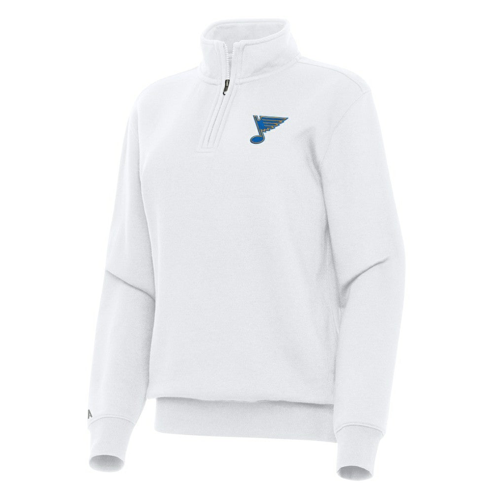 NHL St. Louis Blues Antigua Women's Victory Quarter-Zip Pullover Top - White
