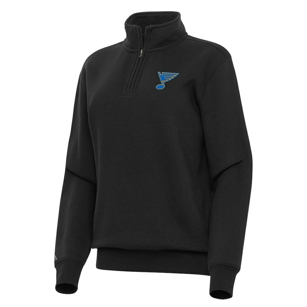 NHL St. Louis Blues Antigua Women's Victory Quarter-Zip Pullover Top - Black