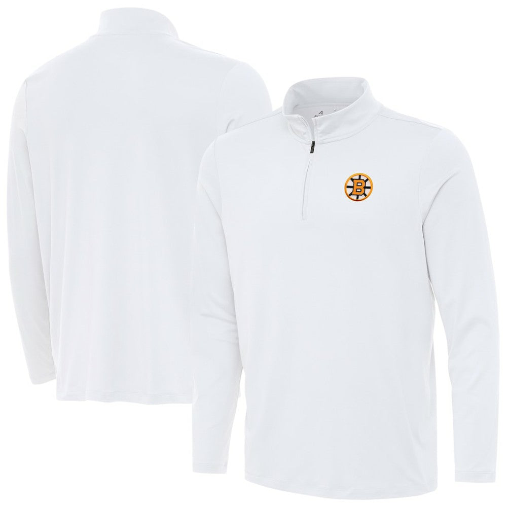 NHL Boston Bruins Antigua Reprocess Quarter-Zip Pullover - White