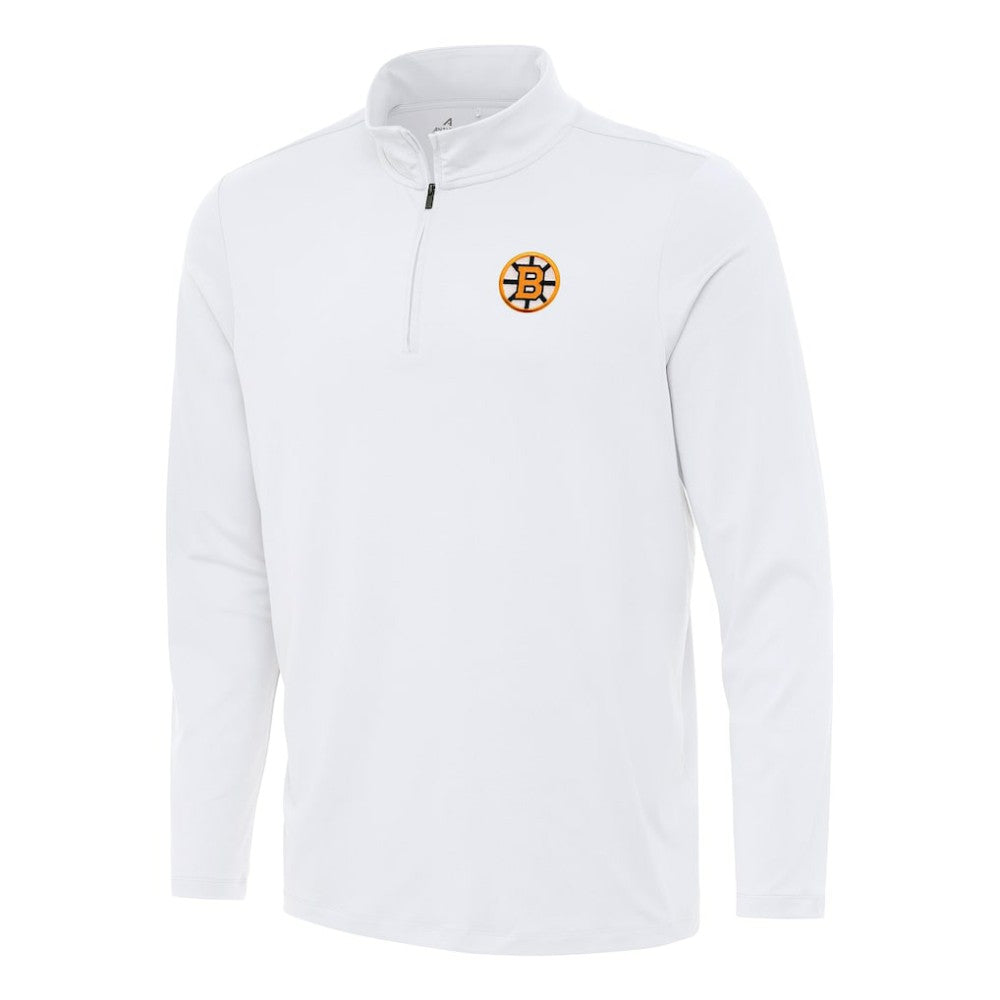NHL Boston Bruins Antigua Reprocess Quarter-Zip Pullover - White