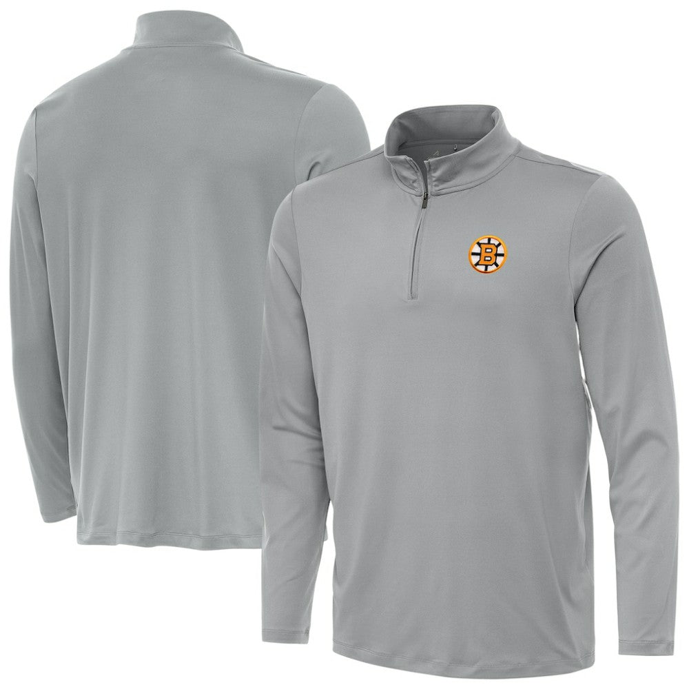 NHL Boston Bruins Antigua Reprocess Quarter-Zip Pullover - Gray
