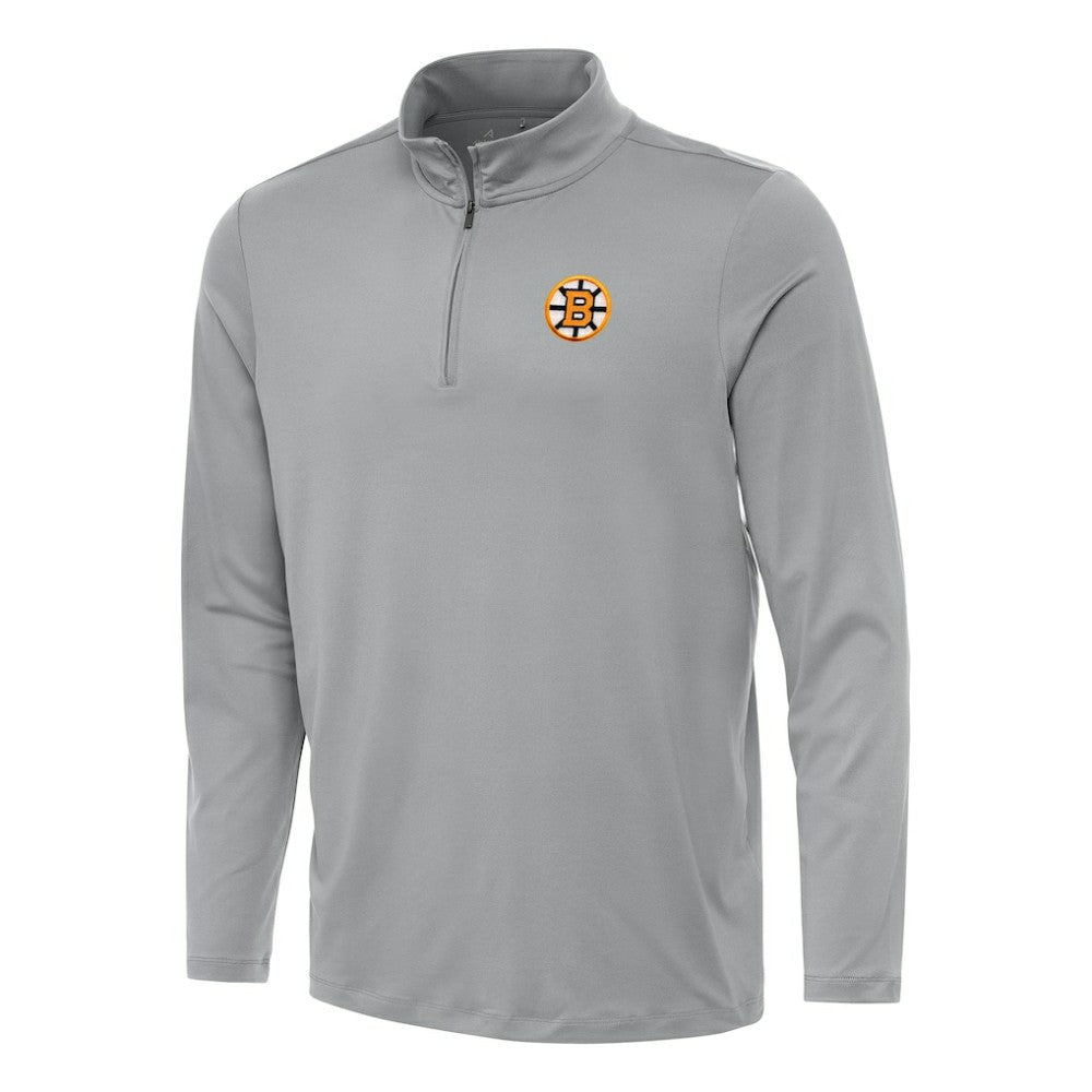 NHL Boston Bruins Antigua Reprocess Quarter-Zip Pullover - Gray