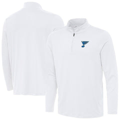 NHL St. Louis Blues Antigua Reprocess Quarter-Zip Pullover - White