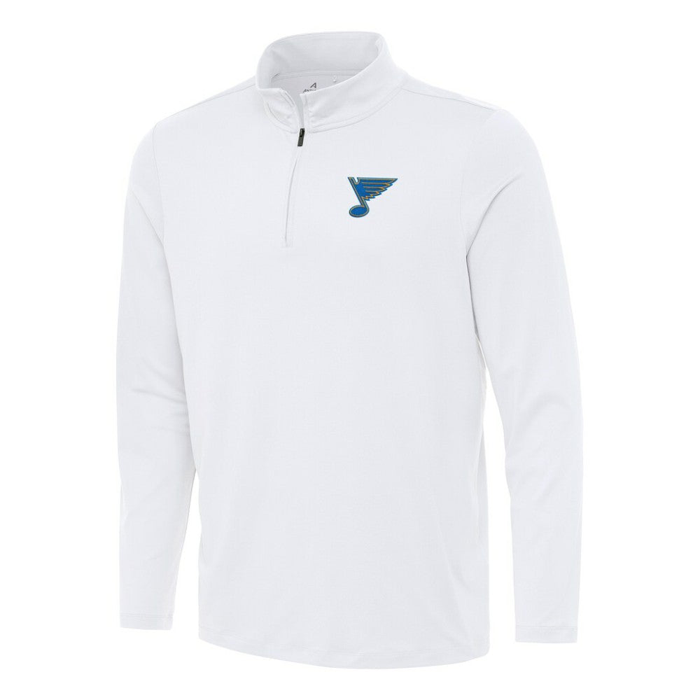 NHL St. Louis Blues Antigua Reprocess Quarter-Zip Pullover - White