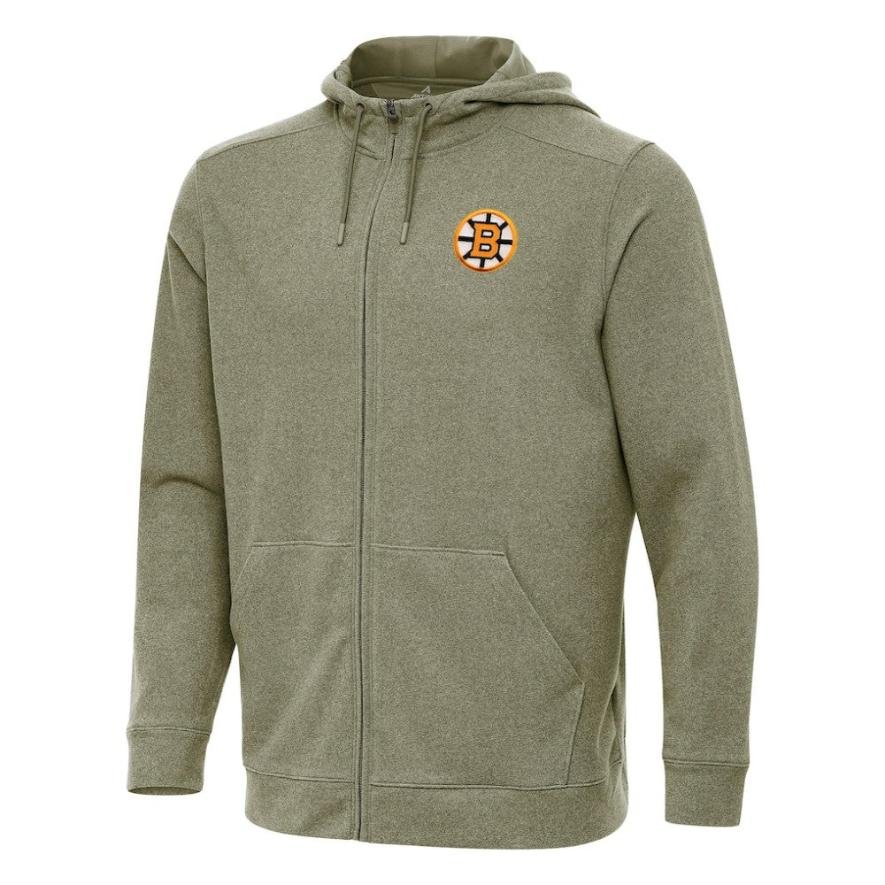 NHL Boston Bruins Antigua Effortless Full-Zip Hoodie - Olive