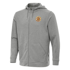 NHL Boston Bruins Antigua Effortless Full-Zip Hoodie - Heather Black