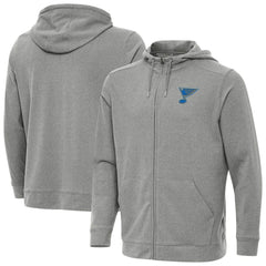 NHL St. Louis Blues Antigua Effortless Full-Zip Hoodie - Heather Black