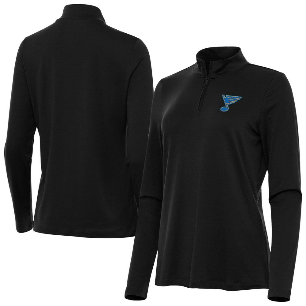 NHL St. Louis Blues Antigua Women's Reprocess Quarter-Zip Pullover - Black
