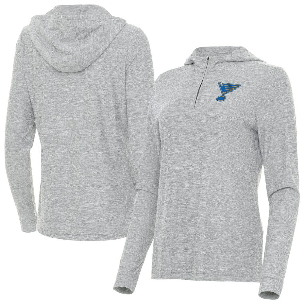 NHL St. Louis Blues Antigua Women's Daybreak Quarter-Zip Hoodie - Heather Gray
