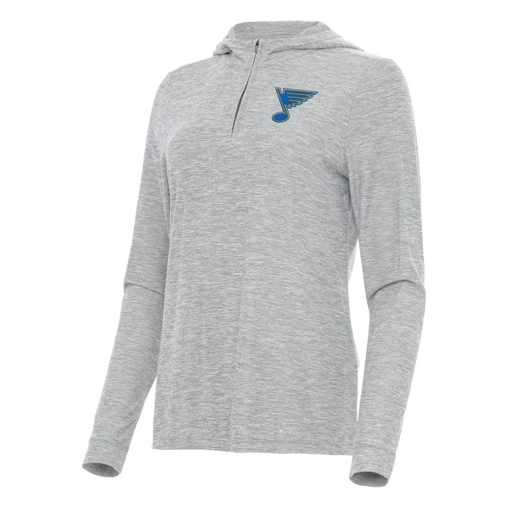 NHL St. Louis Blues Antigua Women's Daybreak Quarter-Zip Hoodie - Heather Gray