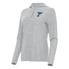 NHL St. Louis Blues Antigua Women's Daybreak Quarter-Zip Hoodie - Heather Gray