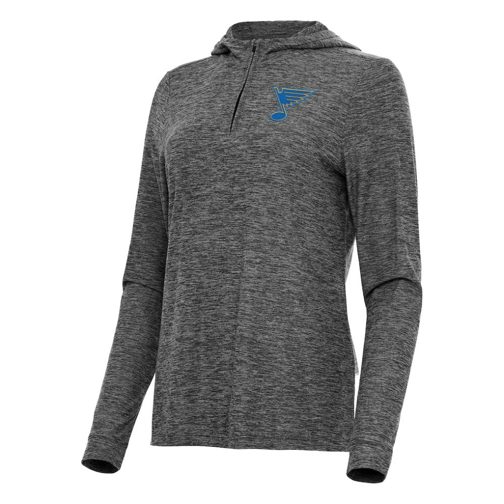 NHL St. Louis Blues Antigua Women's Daybreak Quarter-Zip Hoodie - Heather Black