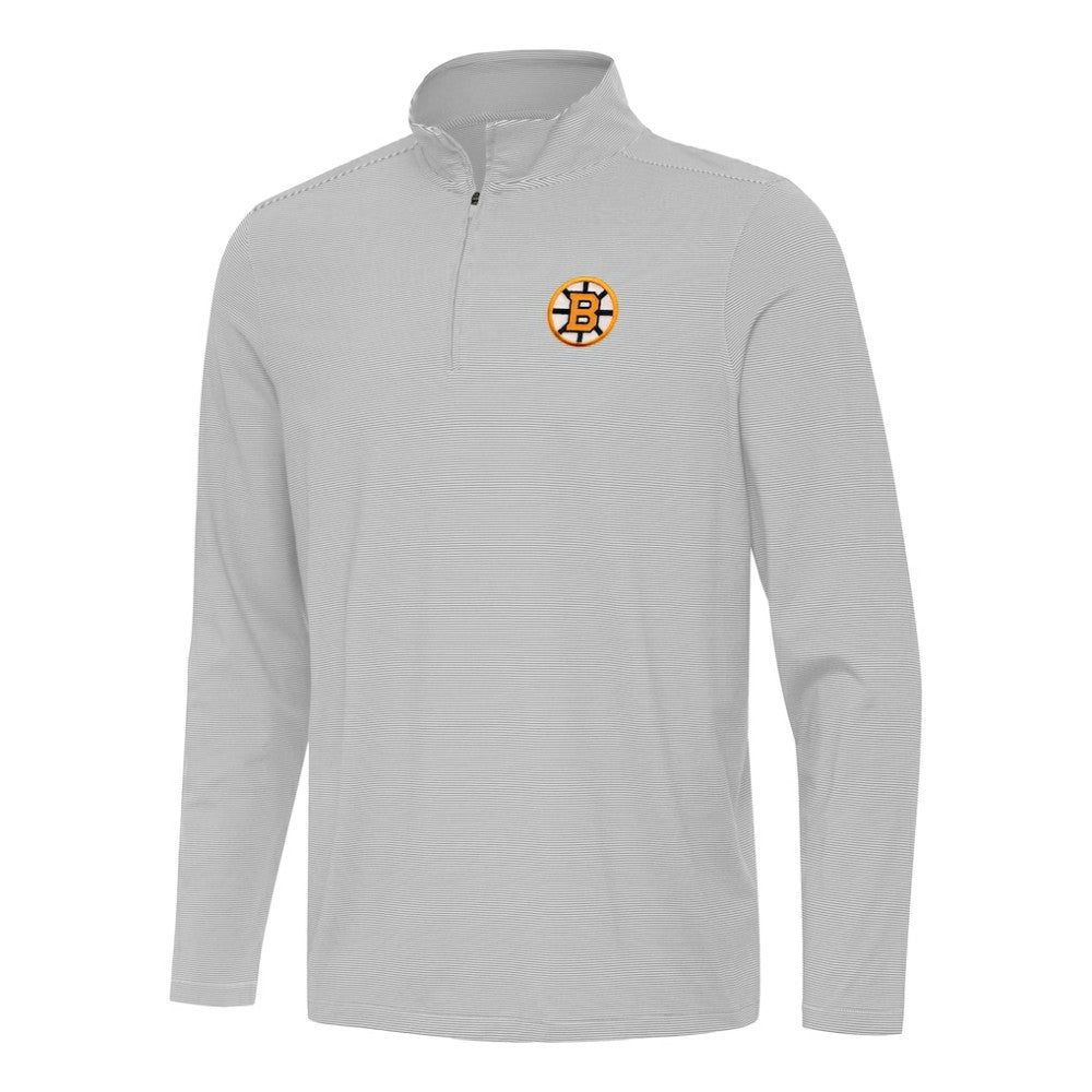 NHL Boston Bruins Antigua Twine Quarter-Zip Pullover - Gray