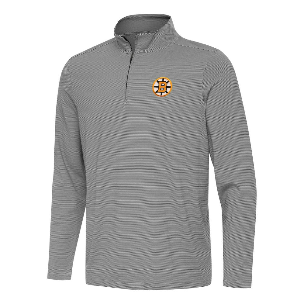 NHL Boston Bruins Antigua Twine Quarter-Zip Pullover - Black