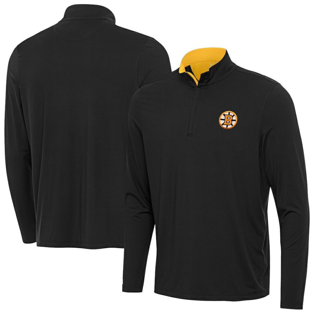 NHL Boston Bruins Antigua Content Quarter-Zip Jacket - Black