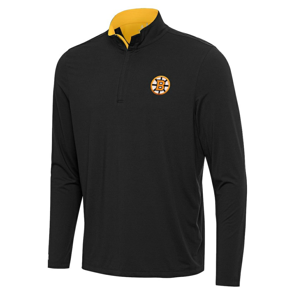 NHL Boston Bruins Antigua Content Quarter-Zip Jacket - Black