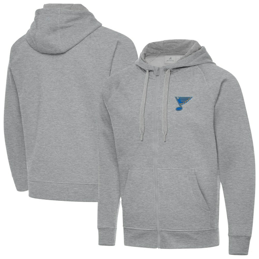 NHL St. Louis Blues Antigua Victory Full-Zip Hoodie - Heather Gray