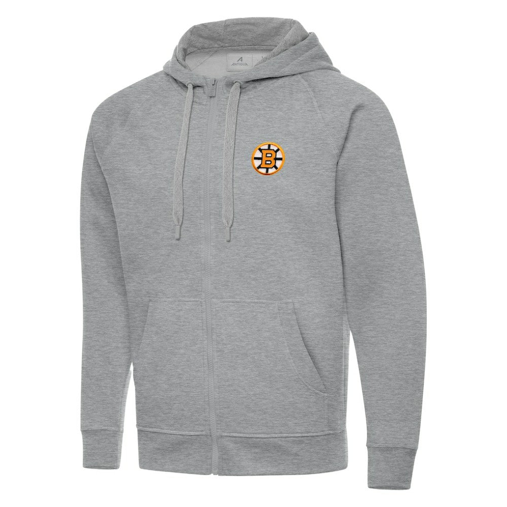 NHL Boston Bruins Antigua Victory Full-Zip Hoodie - Heather Gray