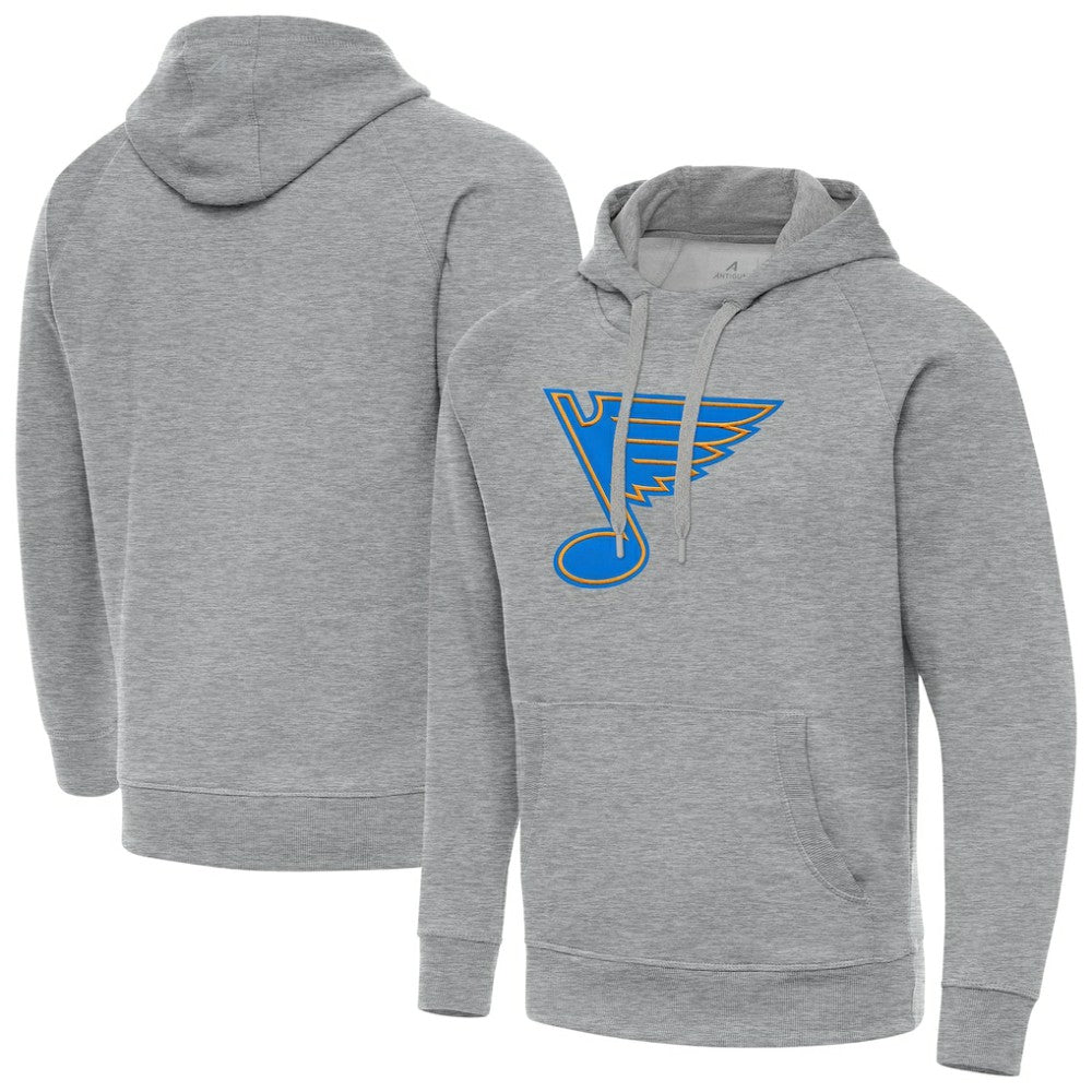 NHL St. Louis Blues Antigua Victory Tall Pullover Hoodie - Heather Gray