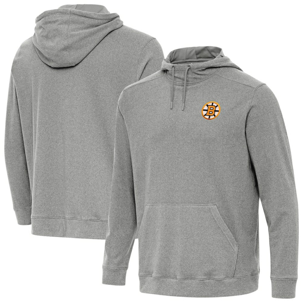 NHL Boston Bruins Antigua Cloud Pullover Hoodie - Heather Black