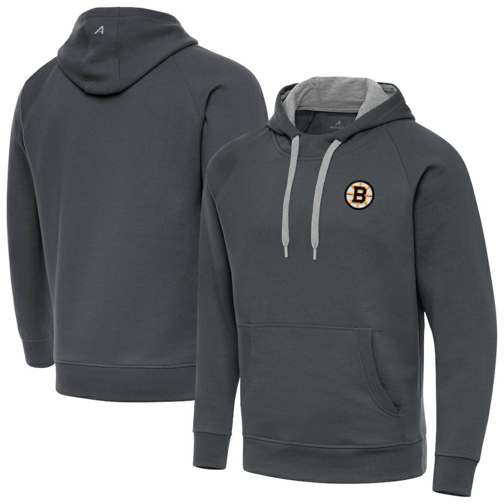 NHL Boston Bruins Antigua Victory Pullover Hoodie - Charcoal